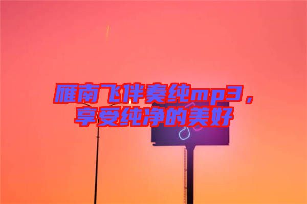雁南飛伴奏純mp3，享受純凈的美好