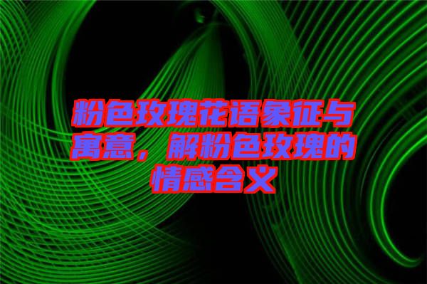 粉色玫瑰花語象征與寓意，解粉色玫瑰的情感含義