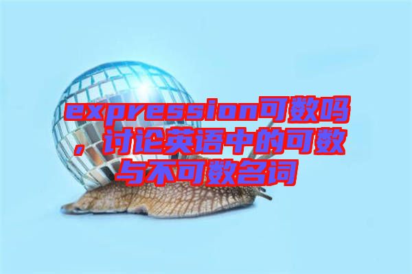 expression可數嗎，討論英語中的可數與不可數名詞