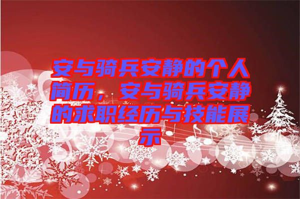 安與騎兵安靜的個人簡歷，安與騎兵安靜的求職經歷與技能展示