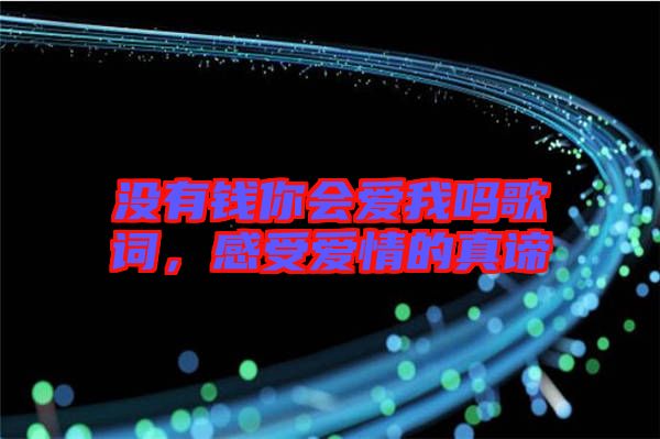 沒(méi)有錢(qián)你會(huì)愛(ài)我嗎歌詞，感受愛(ài)情的真諦