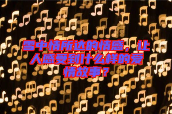 雪中情所達的情感，讓人感受到什么樣的愛情故事？