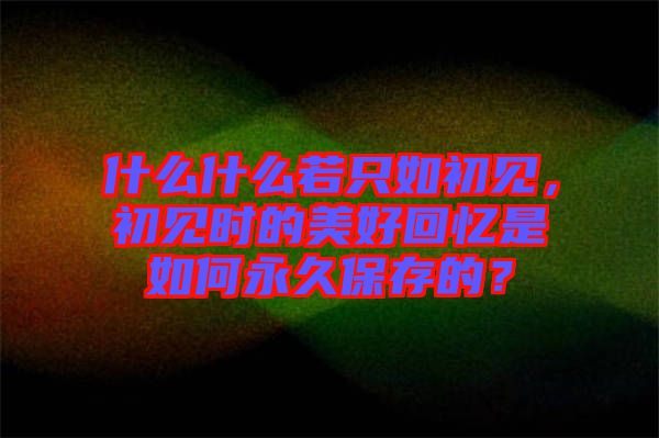 什么什么若只如初見，初見時的美好回憶是如何永久保存的？