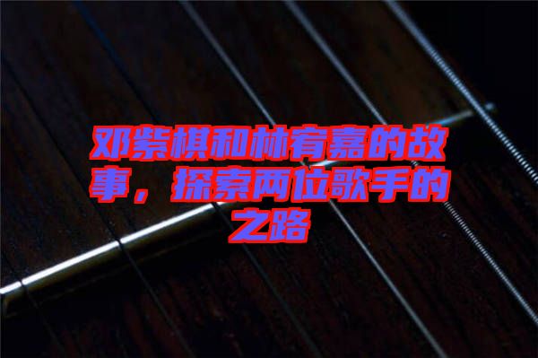 鄧紫棋和林宥嘉的故事，探索兩位歌手的之路