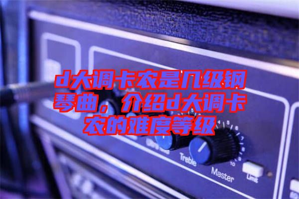d大調卡農是幾級鋼琴曲，介紹d大調卡農的難度等級