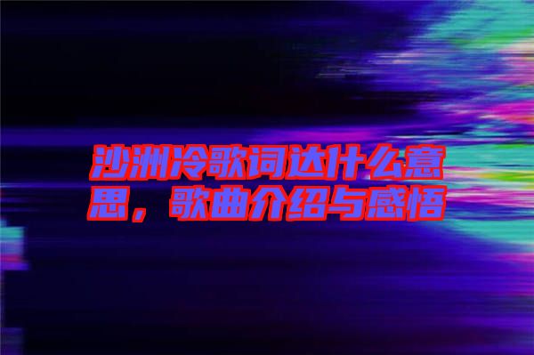 沙洲冷歌詞達什么意思，歌曲介紹與感悟