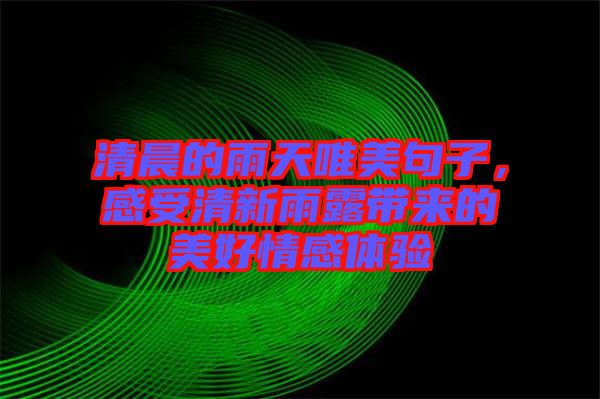 清晨的雨天唯美句子，感受清新雨露帶來的美好情感體驗