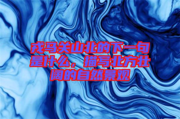 戎馬關山北的下一句是什么，描寫北方壯闊的自然景觀