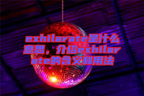 exhilarate是什么意思，介紹exhilarate的含義和用法