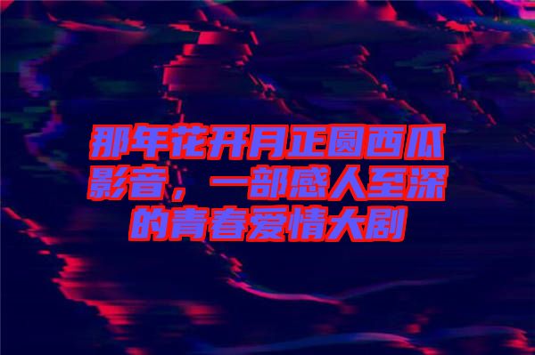 那年花開月正圓西瓜影音，一部感人至深的青春愛情大劇