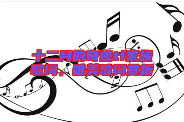 十二月的奇跡tf家族歌詞，唯美歌詞賞析