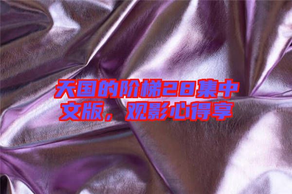天國的階梯28集中文版，觀影心得享
