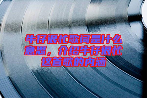 牛仔很忙歌詞是什么意思，介紹牛仔很忙這首歌的內涵