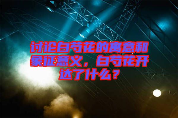 討論白芍花的寓意和象征意義，白芍花開達了什么？
