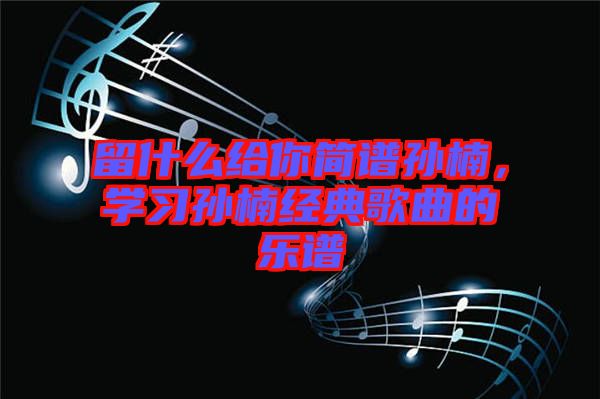 留什么給你簡譜孫楠，學習孫楠經典歌曲的樂譜
