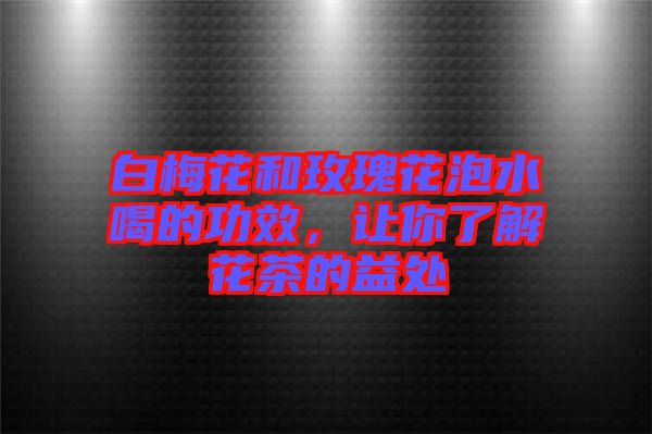 白梅花和玫瑰花泡水喝的功效，讓你了解花茶的益處