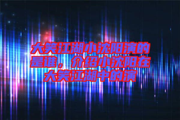 大笑江湖小沈陽演的是誰，介紹小沈陽在大笑江湖中的演