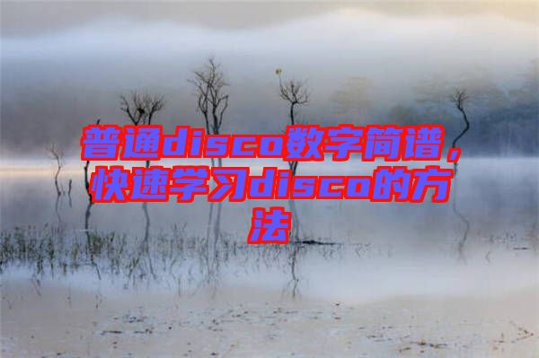 普通disco數(shù)字簡譜，快速學習disco的方法