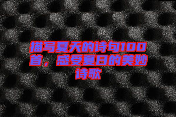 描寫夏天的詩句100首，感受夏日的美妙詩歌