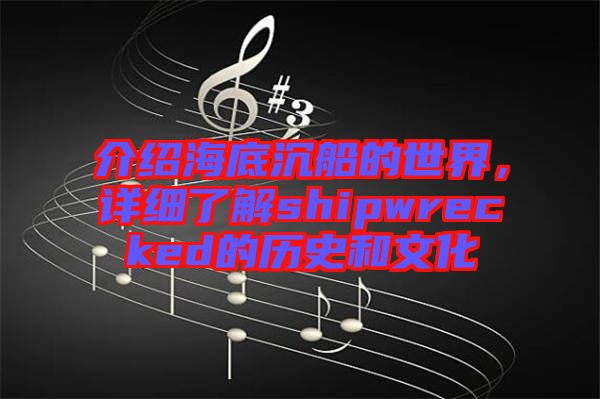 介紹海底沉船的世界，詳細了解shipwrecked的歷史和文化