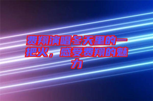 費翔演唱冬天里的一把火，感受費翔的魅力