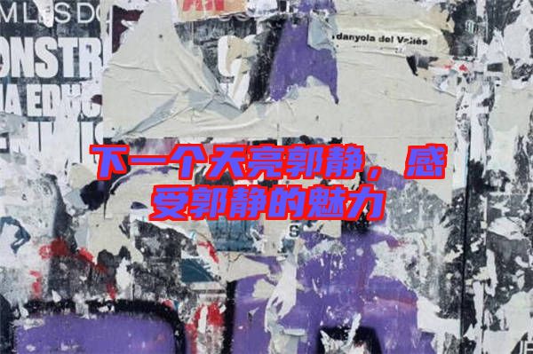 下一個天亮郭靜，感受郭靜的魅力