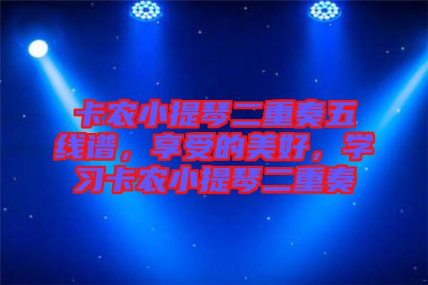 卡農(nóng)小提琴二重奏五線譜，享受的美好，學(xué)習(xí)卡農(nóng)小提琴二重奏