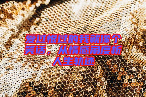 愛過恨過的我就像個笑話，從情感角度析人生軌跡