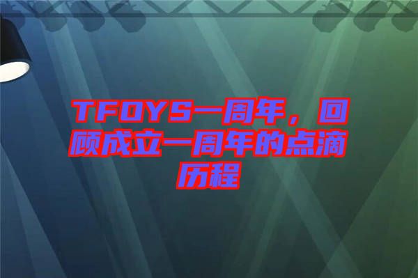TFOYS一周年，回顧成立一周年的點滴歷程
