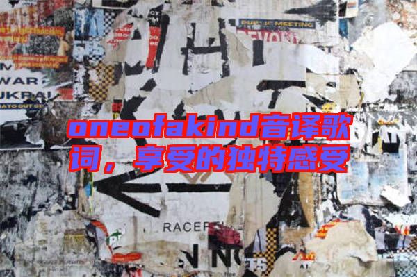 oneofakind音譯歌詞，享受的獨特感受