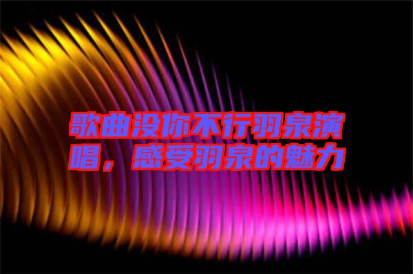 歌曲沒你不行羽泉演唱，感受羽泉的魅力