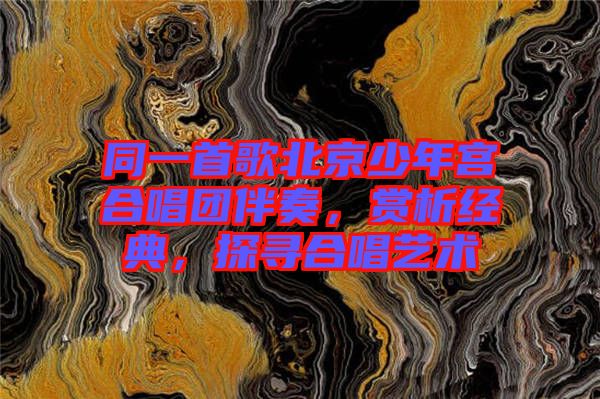 同一首歌北京少年宮合唱團伴奏，賞析經典，探尋合唱藝術