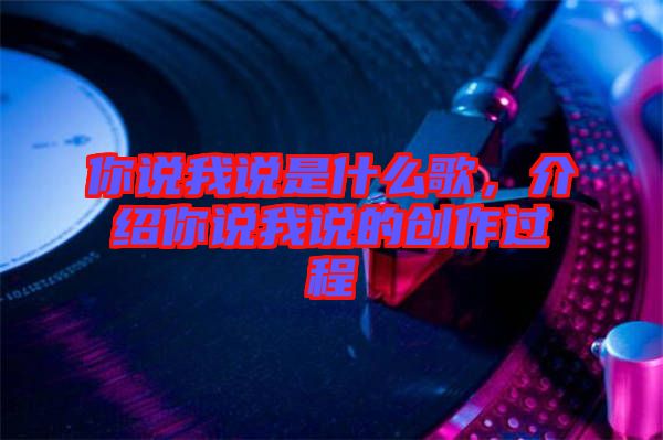 你說我說是什么歌，介紹你說我說的創作過程