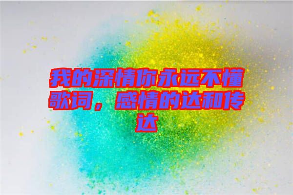 我的深情你永遠不懂歌詞，感情的達和傳達