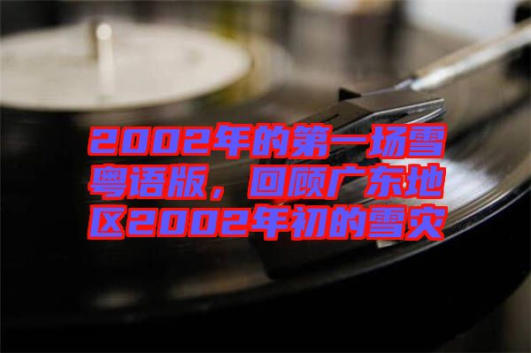 2002年的第一場(chǎng)雪粵語(yǔ)版，回顧廣東地區(qū)2002年初的雪災(zāi)