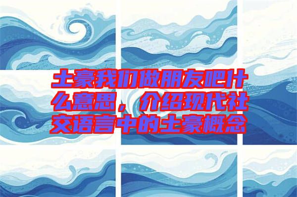 土豪我們做朋友吧什么意思，介紹現代社交語言中的土豪概念