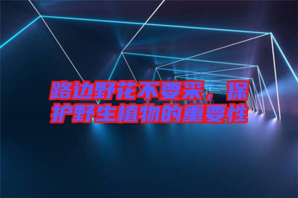 路邊野花不要采，保護野生植物的重要性