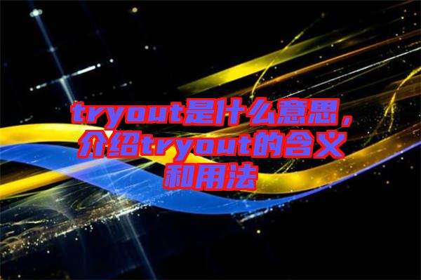 tryout是什么意思，介紹tryout的含義和用法