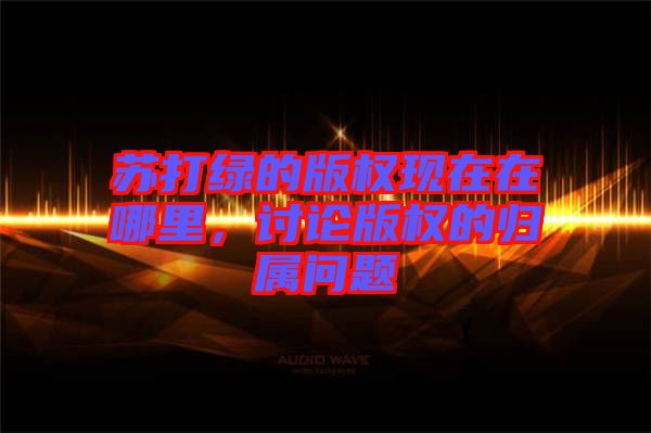 蘇打綠的版權現在在哪里，討論版權的歸屬問題