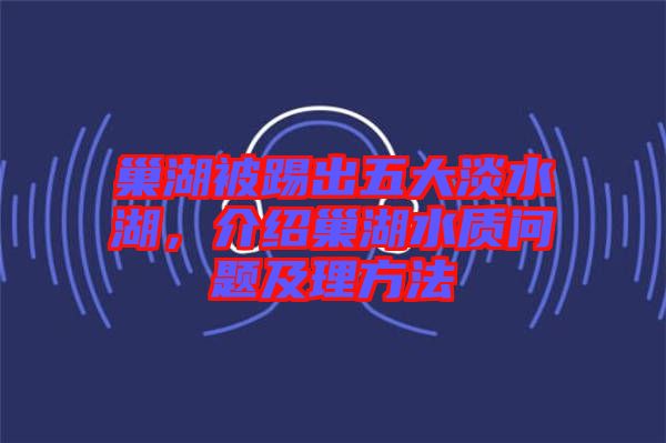 巢湖被踢出五大淡水湖，介紹巢湖水質問題及理方法