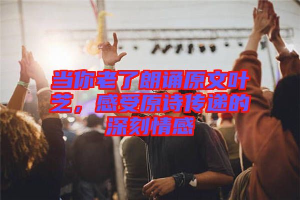 當你老了朗誦原文葉芝，感受原詩傳遞的深刻情感