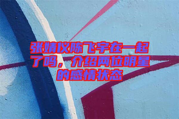 張婧儀陳飛宇在一起了嗎，介紹兩位明星的感情狀態