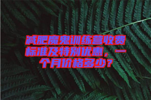 減肥魔鬼訓(xùn)練營(yíng)收費(fèi)標(biāo)準(zhǔn)及特別優(yōu)惠，一個(gè)月價(jià)格多少？
