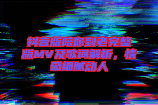 抖音版陪你到老完整版MV及歌詞解析，情感細膩動人