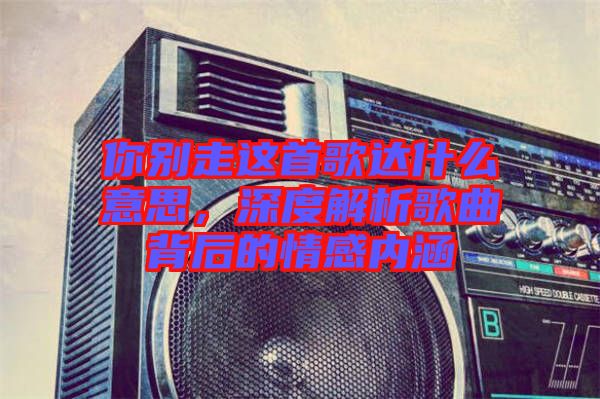 你別走這首歌達什么意思，深度解析歌曲背后的情感內涵