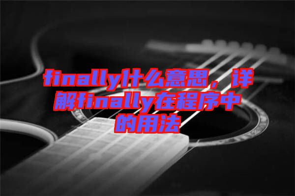 finally什么意思，詳解finally在程序中的用法