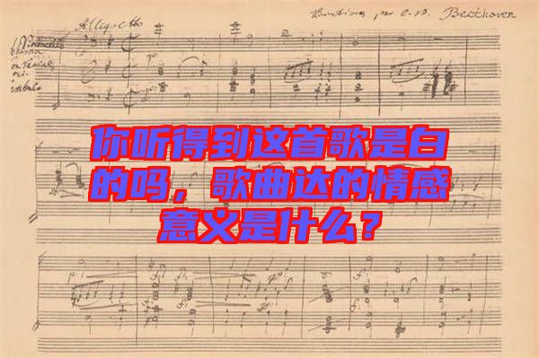 你聽得到這首歌是白的嗎，歌曲達的情感意義是什么？