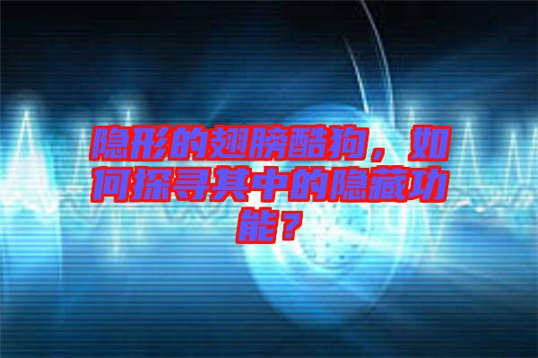 隱形的翅膀酷狗，如何探尋其中的隱藏功能？