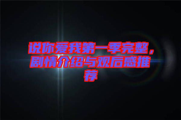 說你愛我第一季完整，劇情介紹與觀后感推薦