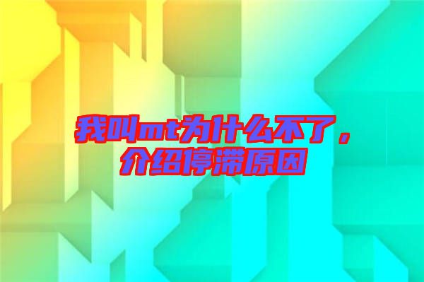 我叫mt為什么不了，介紹停滯原因
